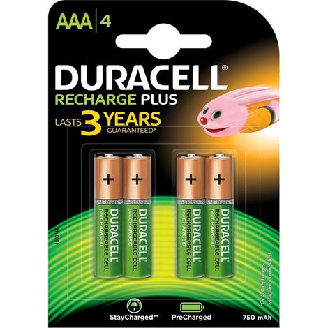 Pack de 4 Piles Rechargeables Duracell HR03 750MAH BL4 (1/4)