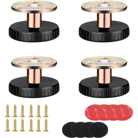 Set mit 4 dünnen, verstellbaren Möbelfüßen (27–40 mm) – mit Antirutschpads für Betten und Tische (1/5)