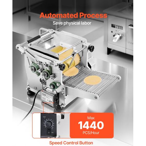 Machine automatique de fabrication de tortillas de maïs avec revêtement antiadhésif et deux moules (10 cm et 15 cm), presse à torti… (1/5)