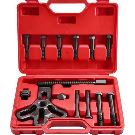 13pcs Magnetic Flywheel Puller, 75-105mm Steering Wheel Extractor, Universal Harmonic Balancer Puller Kit for Motorcycle and Car Flywheel Removal (Red) (1/5)