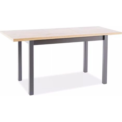 Table de salle à manger extensible 100/140 cm chêne & noir MALICE