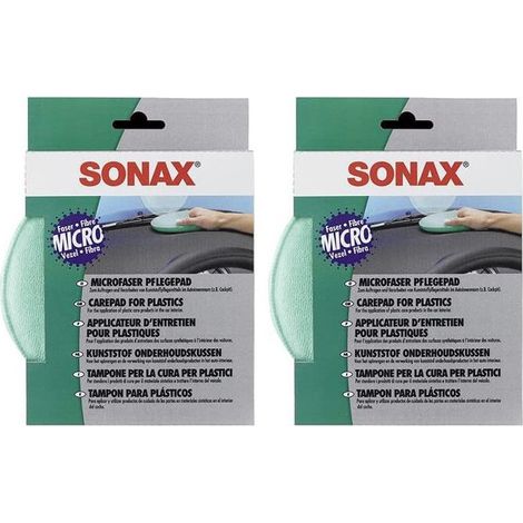 2 éponges - Microfibre - Pour nettoyer les plastiques - Intérieur - Auto - SONAX