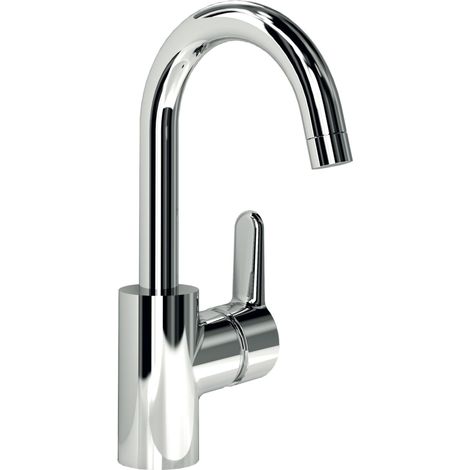 Ideal Standard Grifo de lavabo Connect Blue, sin vaciador, baja presión, con caño alto, Proy. 146mm, Cromado, B9934AA