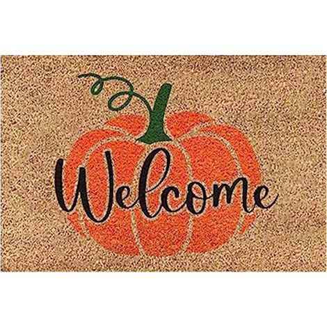 Tapis De Sol - Motif Citrouille Halloween - Pour Intérieur Et Extérieur - Couloir Terrasse Entrée - Non Glissant - 45 X 75 Cm - 1 Pièce (1/4)