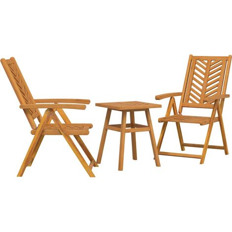Ensemble bistro de jardin 3 pcs,Salon de jardin Marron Bois d'acacia massif CFW70333 (1/5)