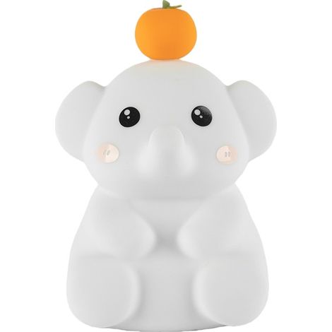 Filiyano – Lampe de chevet en – Veilleuse éléphant blanche mignonne - Lampe de chevet en silicone souple avec commande tactile et luminosité réglable (1/5)