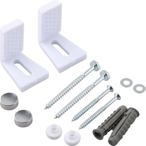 Kit Fixation WC au Sol,Vis Fixation WC, Fixation sur Pied Toilet, Kit de Fixation Cuvette WC y Compris Bouchon d'Extension, Support de Montage pour Fixation/Pièces de Rechange (1/5)