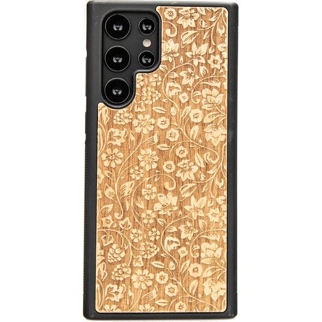 Custodia in legno per Samsung Galaxy S22 Ultra FIORI SELVATICI ANIEGRE (1/3)