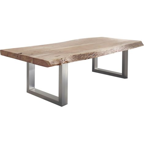 Table basse 160x70 Acacia brossé et laqué Natural stone FREEFORM 121