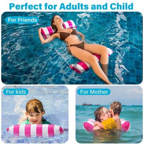 2 PCS Lit Flottant Inclinable,4 en 1 Flotteurs Gonflables,Hamac Pliable,Adultes,Enfants Lumiryn (1/5)