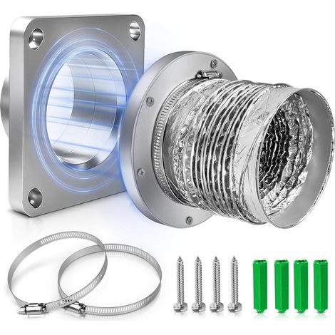 Kit di ventilazione magnetico per asciugatrice, connessione automatica, raccordo solido con tubo flessibile da 4 pollici. (1/5)
