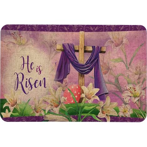 1 Tapis de sol, motif lapin de Pâques, camion fleuri, intérieur et extérieur, entrée et couloir (1/5)
