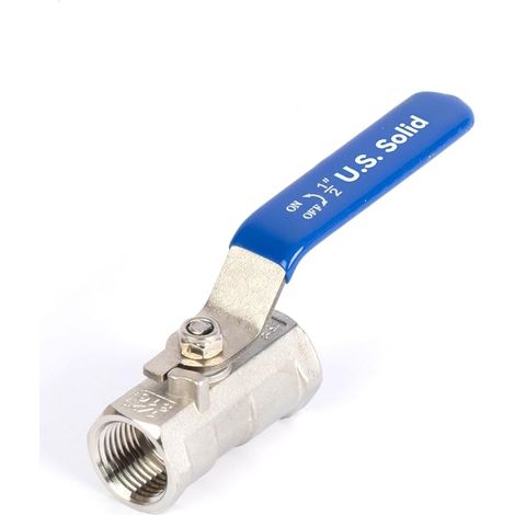 Robinet à boisseau sphérique 1/2" en acier inoxydable 316 à 2 voies, alésage complet, filetage intérieur G, vanne d'arrêt en 1 pièce, 1000 WOG pour eau, huile, gaz (1/5)