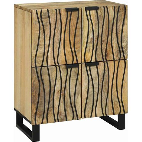 Sideboard Braun 60 x 33 x 75 cm massives Mangoholz