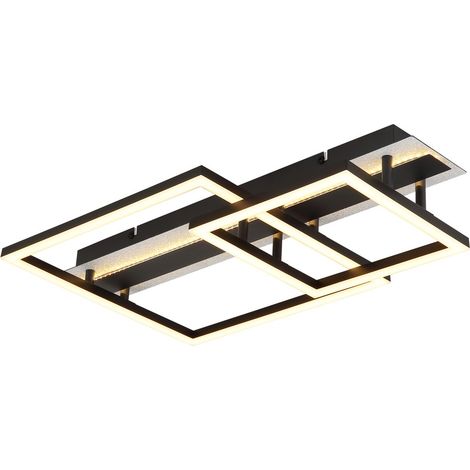 LED Deckenlampe Deckenleuchte Wohnzimmerlampe schwarz matt silber L 56 cm (1/5)