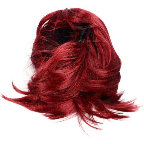 Perruque bob courte rouge pour femme, avec frange et bandeau élastique, confortable et prête à porter. (1/5)