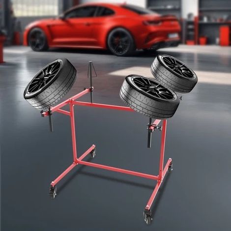 Porte - peinture de roue rotative, support pour soutenir et faire pivoter les pneus de véhicule, peut porter 100Kg, 90  90  80cm (1/5)