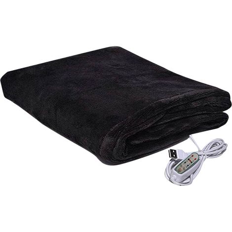 Couverture Chauffante - 5 V 10 W - Régulation 3 Niveaux - Minuterie Automatique 1,5 H - Pour Canapé Bureau Voyage - 100 x 65 cm