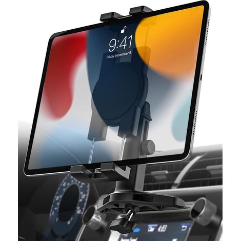 Support Tablette Voiture Lecteur CD, Fixation Tablette Voiture Base CD  Support Tablette Voiture Avant [Bras Réglable] pour Tablet (1/5)