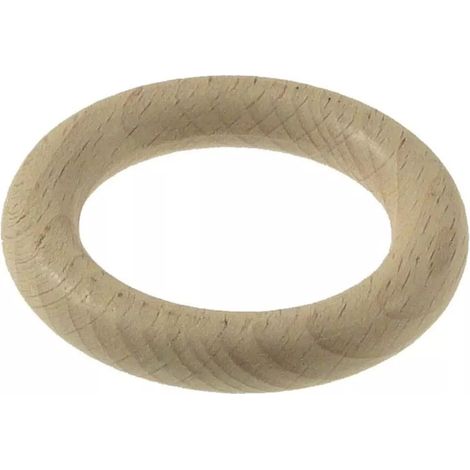 8 anelli in legno per bastone ø28mm x56 int/est sbiancato.