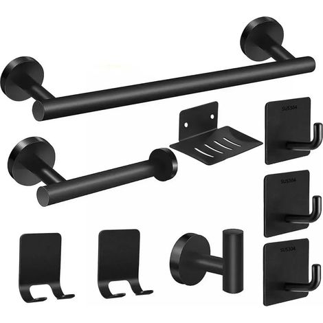 Ensemble complet daccessoires de salle de bain 9 pices en acier inoxydable 304 (1/5)
