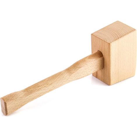Maillet 9.5 pouces marteau à glace manuel maillet en bois hêtre massif marteau à bois outils à main pour le travail du bois (1/2)