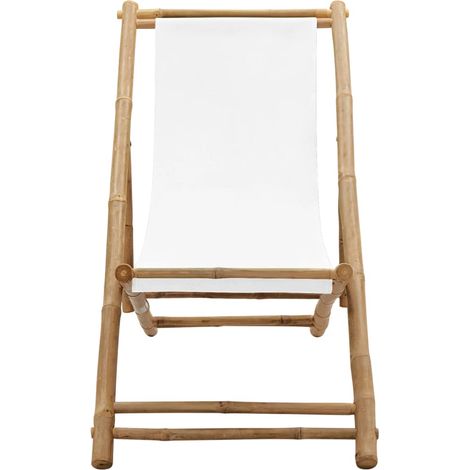 INLIFE Chaise de terrasse Bambou et toile (1/5)