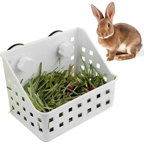 Mangeoire à Foin Moins de gaspillage – Idéal pour Lapin, Chinchilla, Cochon d'Inde, gamelle en Plastique pour Herbe et Nourriture (1/5)