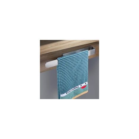 (Argent) 1 pièce Porte-serviettes sans perçage - Porte-serviettes de salle de bain solide et auto-adhésif de 32 cm - Porte-serviettes mural - Porte-serviettes sans perçage pour la cuisine ou les toile (1/5)