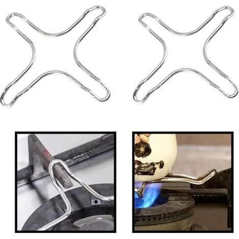 Support Wok, WOVTE 2 Pièces Réducteurs de Gaz en Acier Inoxydable Gaziniere Support de Cuisinière en Acier Inoxydable Support (1/4)