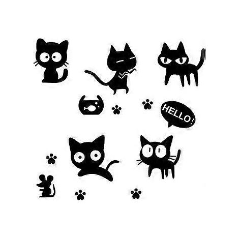 Niedliche Katzen-Wandtattoos, abnehmbare Wohnzimmerdekoration
