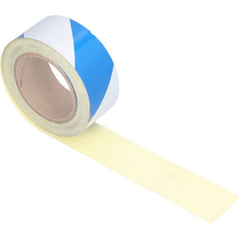Ruban de signalisation réfléchissant de sécurité 5 cm x 30 m, rayures bleues et blanches, bandes de sécurité (1/5)