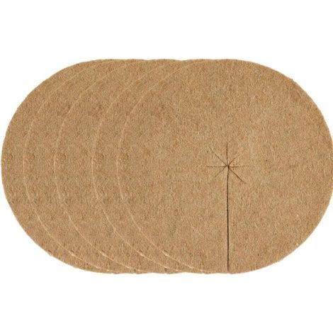 Lot 5 Disques Paillage Ø40cm Feutre de Jute Protection Plante, Mauvaises Herbes, Gel (1/4)