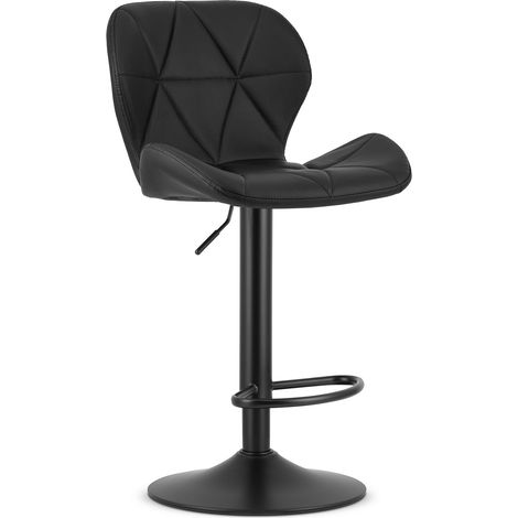 Sgabello West - ecopelle nera / base nera