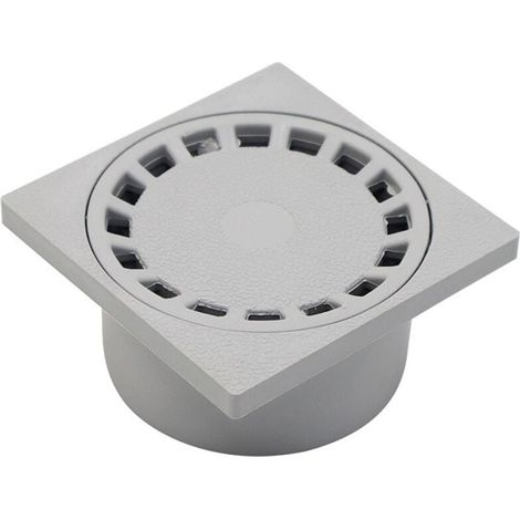 Siphon de sol avec grille ronde pour salles de bains 100 x 100 mm