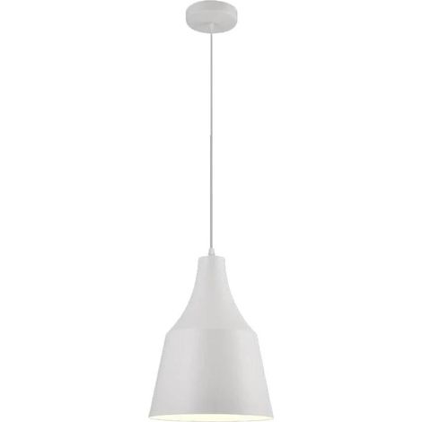 Lampadario A Sospensione Paralume A Cupola Portalampada E27 Moderno Bianco