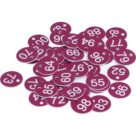 Lotto di 50 etichette numerate per arnie – rotonde – viola B – forniture per apicoltura – identificazione – apicoltura