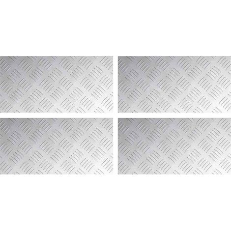 Plaques à damier 4 pcs Argent 40 x 20 cm Aluminium CFW810153 (1/5)