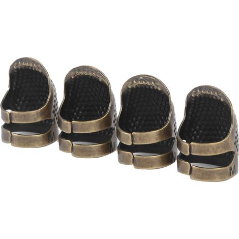Dé à coudre en cuivre réutilisable et durable, protège-doigts en métal pour la couture, style rétro, pour le travail des mains 016 (1/5)