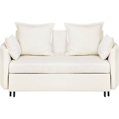 Divano letto 2 posti in tessuto beige chiaro Hovin