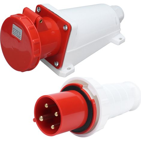 Prise étanche IP67 Connecteur industriel avionique Surface 4 broches 3P+T 380V 415V 63A (1/5)
