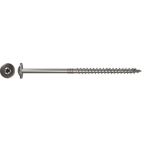 fischer Power-Fast FPF-WT 6,0 x 120 A2P – Viti per costruzione in legno con filettatura parziale e testa piatta, per costruzione in legno, acciaio inossidabile – 100 pezzi – Art. n. 657436