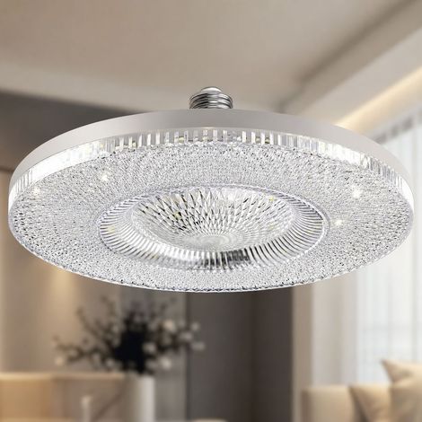 Ampoule LED Soucoupe Cristal E27 50W Blanc Lumineux Ø185mm Design Facetté Anti-Éblouissement pour Salon Cuisine Bureau (1/4)