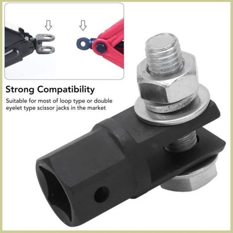Adaptateur de cric à ciseaux pour clé à chocs à entraînement 1/2 po - Universel haute résistance - Cric de remorque de camping-car (1/4)
