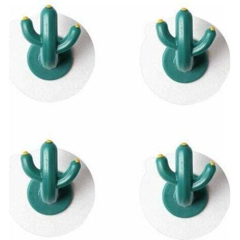 Antihaft-Haken, Haken in Kaktusform, Wanddeko im skandinavischen Stil, Wandhaken fürs Badezimmer ohne Löcher (4er-Set) (1/4)