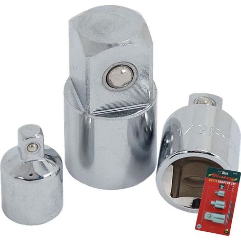 Neilsen 3pc Socket Converter Reducer Adapter Set 1/4" 3/8" 3/4" Step Up Down