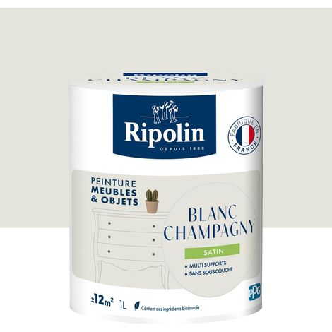 Peinture Meuble & Objet - Satin - 1L - Blanc Champagny - Ripolin (1/5)