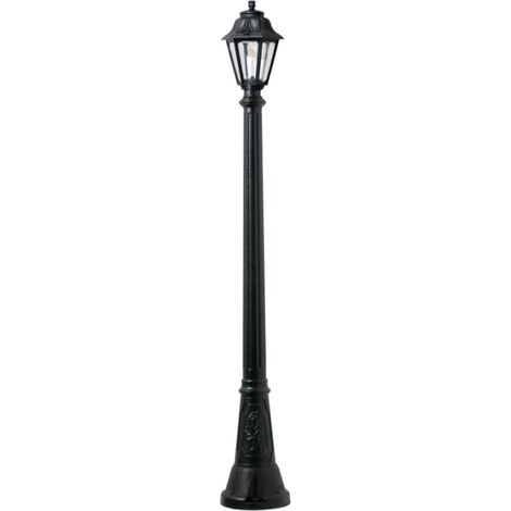 Lampioncino esterno top light asti pa182 e27 led ip55 resina, colore nero