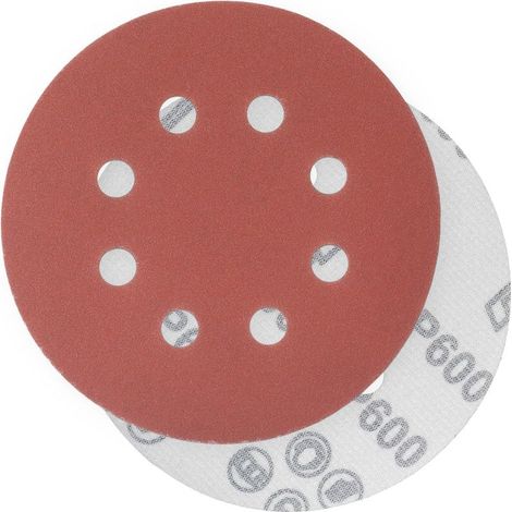 Disques abrasifs 600, grain 125 mm, idéal pour le ponçage, le polissage et l'élimination de la rouille HSDPS5M100, paquet de 100 (1/5)