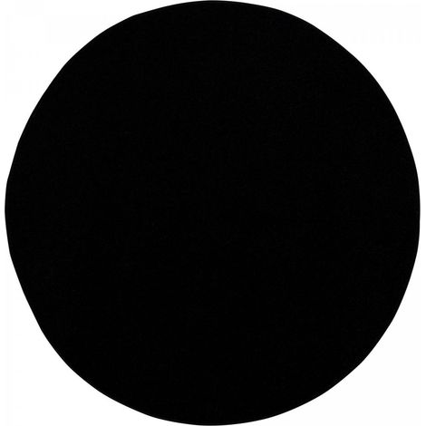 Tapis salon et chambre Ø80cm noir rond tissé motif uni NOSSA